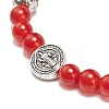 5Pcs 5 Style Natural Gemstone & Synthetic Hematite & Alloy Saint Benedict Beaded Stretch Bracelets Set for Women BJEW-JB08965-5