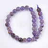 Natural Purple Phantom Quartz Purple Lodolite Quartz Beads Strands G-S333-6mm-030-2