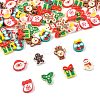 100Pcs 10 Styles Christmas Luminous Resin Cabochons RESI-FS0002-40-2