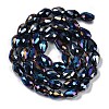 Opaque Solid Color Electroplate Glass Beads Strands EGLA-N013-P8mm-B01-2