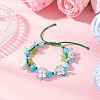 Floral Acrylic Beads Braided Bead Bracelets for Women BJEW-MZ00184-03-1