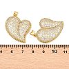 Brass Micro Pave Clear Cubic Zirconia Pendants KK-C166-05G-3