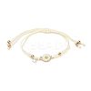 Sunflower Alloy Enamel Charms Braided Bracelets BJEW-A016-01B-1