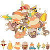 30Pcs 15 Styles Thanksgiving Day Light Gold Plated Alloy Pendants ENAM-SC0010-02-1