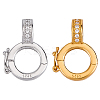 2Pcs 2 Colors 925 Sterling Silver Micro Pave Clear Cubic Zirconia Twister Clasps STER-DR0001-10-1