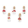5Pcs Mushroom Wishing Bottle Pendants PALLOY-JF04072-1