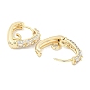 Brass Micro Pave Clear Cubic Zirconia Hoop Earrings EJEW-S228-11G-2