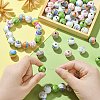 100Pcs 8 Styles Printed Wood European Beads WOOD-CJ0001-84-4