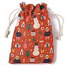 Christmas Theme Cloth Printed Storage Bags ABAG-F010-02A-01-2