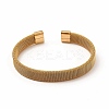 304 Stainless Steel Flat Mesh Chains Shape Open Cuff Bangle for Women BJEW-C0033-06-3
