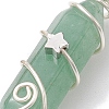 Natural Green Aventurine Double Terminal Pointed Pendants PALLOY-JF02673-02-2