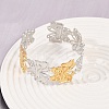 304 Stainless Steel Cuff Bangles for Women BJEW-G757-10GP-1