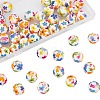 50Pcs Round with Flower Food Grade Eco-Friendly Silicone Beads SIL-AN0001-03-1