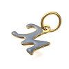Ion Plating(IP) 304 Stainless Steel Enamel Alphabet Charms STAS-F308-02G-M-2