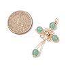 4Pcs 4 Styles Natural Green Aventurine Pendants PALLOY-TA00326-04-2