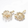 Brass Micro Pave Clear Cubic Zirconia Peg Bails Pendants KK-T062-14G-NF-2