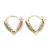 Brass Micro Pave Clear Cubic Zirconia Hoop Earring Findings ZIRC-Q204-03G-1