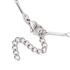 304 Stainless Steel Cuboid Bar Link Chain Necklaces for Women Men NJEW-JN05196-02-5