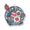Football Theme Printed Transparent Acrylic Pendants OACR-B055-03G-1