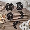 Wood Moon Phase Pendant Decoration HJEW-WH20013-006-4