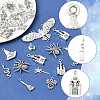 40Pcs 10 Styles Halloween Tibetan Style Alloy Pendants TIBE-FS0003-30-3