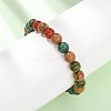 Natural Picture Jasper & African Turquoise & Carnelian Beads Stretch Bracelets for Women Men BJEW-P398-01D-1