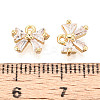 Brass Pave Clear Cubic Zirconia Pendants KK-T077-46G-3