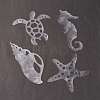 Custom Tortoise & Sea Horse & Starfish & Conch Shape Waterproof PVC Laser Adhesive Stickers DIY-WH0256-005-1