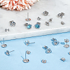 84Pcs 6 Style 201 Stainless Steel Stud Earring Findings STAS-UN0057-42-2
