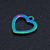 Ion Plating(IP) 201 Stainless Steel Open Heart Charms STAS-Q201-JN174-2