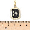 Brass Micro Pave Clear Cubic Zirconia Enamel Rectangle Pendant Necklaces for Women NJEW-S449-03B-G-5