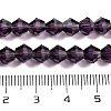 Purple Color Faceted Bicone Glass Beads Strands X-GLAA-S026-6mm-03-3