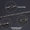 304 Stainless Steel Paperclip Chains STAS-UN0012-44-4