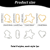8Pcs 8 Styles 304 Stainless Steel Screw Carabiner Lock Charms AJEW-AN0007-13-2