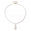 Shell Pearl Beaded Necklaces for Women NJEW-JN04980-4