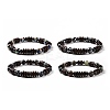 4Pcs Natural Crackle Agate & Indian Agate & Natural Agate & Synthetic Hematite and Coconut Beads Stretch Bracelets Set for Women Men BJEW-JB08937-1