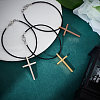 3Pcs 3 Styles Stainless Steel Cross Charms Bracelet Sets BJEW-DR00001-3
