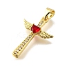 Brass Micro Pave Cubic Zirconia Pendants KK-Q066-40G-3