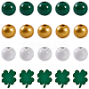 140Pcs 4 Styles Saint Patrick's Day Themed Printed Natural Wooden Beads Sets WOOD-SP0001-29-1