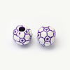 Football Craft Style Acrylic Beads X-SACR-R886-06-2