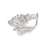 Brass Micro Pave Clear Cubic Zirconia Hoop Earring Findings KK-D369-03P-2