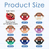 16Pcs 8 Colors Opaque Resin & Walnut Wood Connector Charms RESI-TA0002-71-3