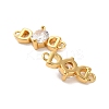 Brass Pave Clear Cubic Zirconia Letter D Connector Charms KK-H515-09G-2