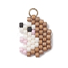 Beaded Hedgehog Charms PALLOY-MZ01094-01-1