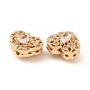 Brass Micro Pave Clear Cubic Zirconia Beads KK-S389-20G-2
