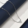 304 Stainless Steel Crystal Cubic Zirconia Triangle Pendant Necklaces for Women NJEW-Z064-02P-1