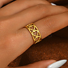 Fashionable Hollow Heart Brass Open Cuff Ring for Women QZ6279-1-1