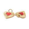 Heart Brass Enamel Pendants KK-G435-07G-01-3