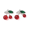 Brass & Glass Micro Pave Cubic Zirconia Pendants KK-S532-08P-1