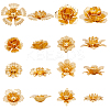 16Pcs 8 Styles Brass Bead Caps KK-BBC0023-52-1
